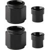 6AN Hardline Tube Nut and Sleeve Fitting Adapter for 3/8" Hard Line Aluminum Black, 2 sets