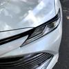 Крышки фар для Toyota Camry 2018 2019 2020 2024 фара лампа бровь карбоновый стиль наружная наклейка на автомобиль ABS бампер полоса