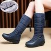 Winter Mid-calf Snow Boots For Women Fashionable Large Size 35-44 With Added Insulation And Thick Sole Cotton Shoes