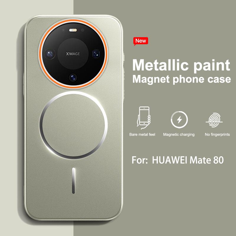 Для Magsafe Магнитный Металлический Цвет Матовый Чехол для Телефона для Huawei Mate 80 Pro Max 70 60 50 Pro Ударопрочный Защитный Жесткий Чехол