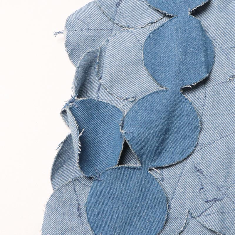 Spring 2025 Fashion: Sexy Blue Denim Tassel Suspender Dress for Women