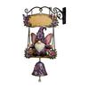 Distressed Wood Grain Sign Garden Gnome Bell, Welcome Outdoor Hanging Doorbell, Bell Pendant Wind Chimes for Patio Home Porch Yard Decorations Unique