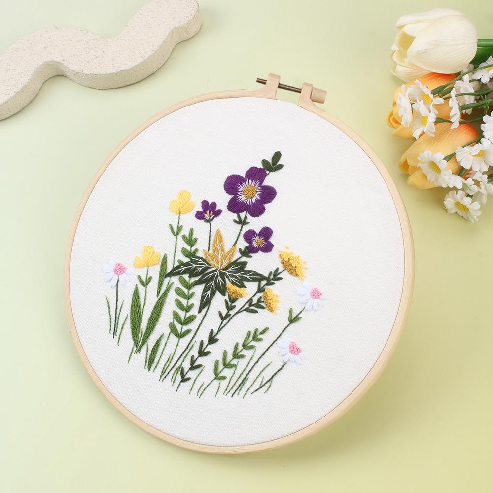 New Bouquet Flowers, Handmade Embroidery Kit Diy Material Pack Beginner Fabric Embroidery Suzhou Embroidery