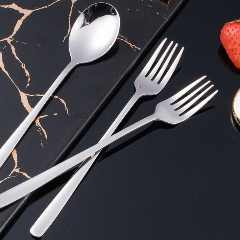 HANYANG 316 Ложка и вилка из нержавеющей стали Товары для дома Удлиненная ручка Маленькая ложка для супа Перемешивание Десертная вилка Ужин Суповая ложка