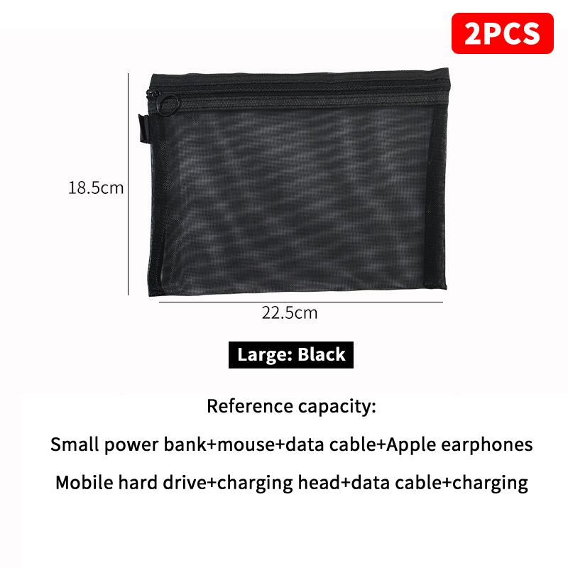 Mini Mesh Hard Disk Card Reader Bags Portable Earphone Data Cable Chargers Storage Bag U Disk Zipper Pouch Travel Organizer