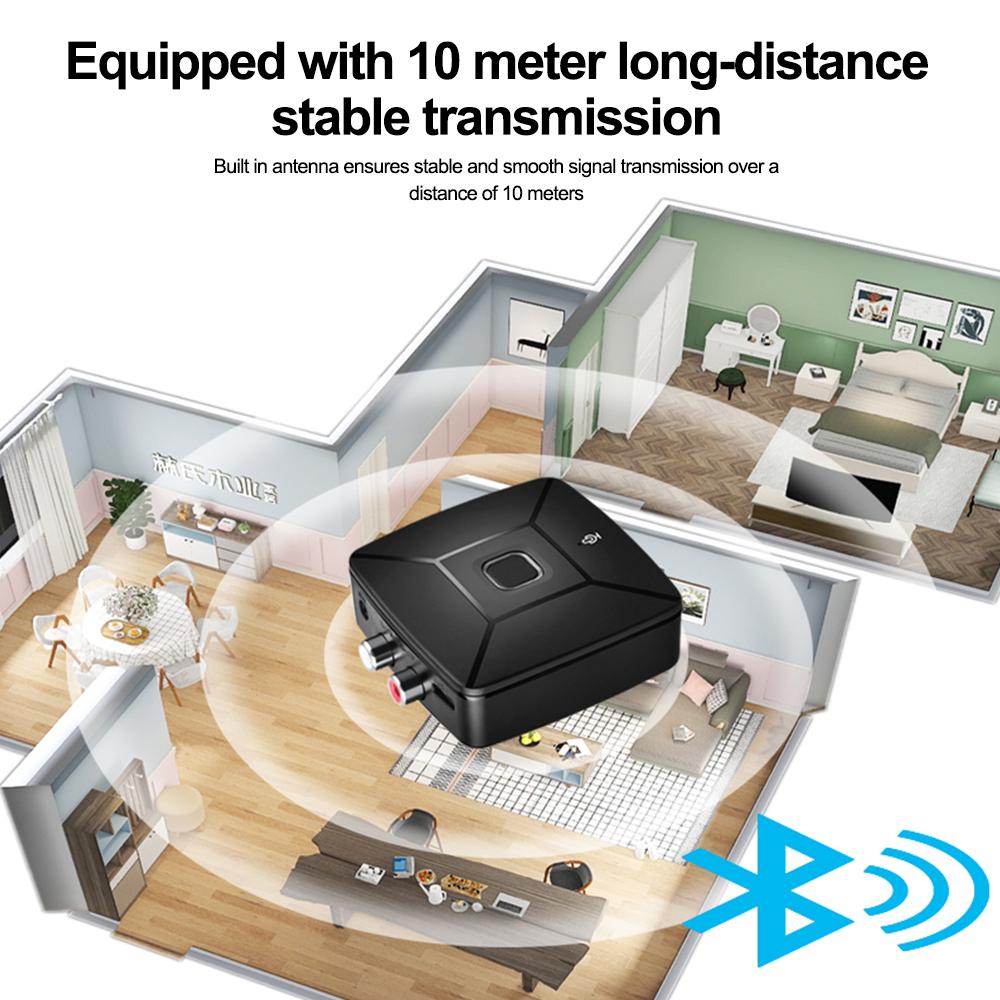 Беспроводной приемник Bluetooth 6.0 SBC AAC Hi-Fi 3,5 мм AUX разъем 2RCA RCA аудио музыкальный адаптер для ПК, автомобильного комплекта, динамика, усилителя