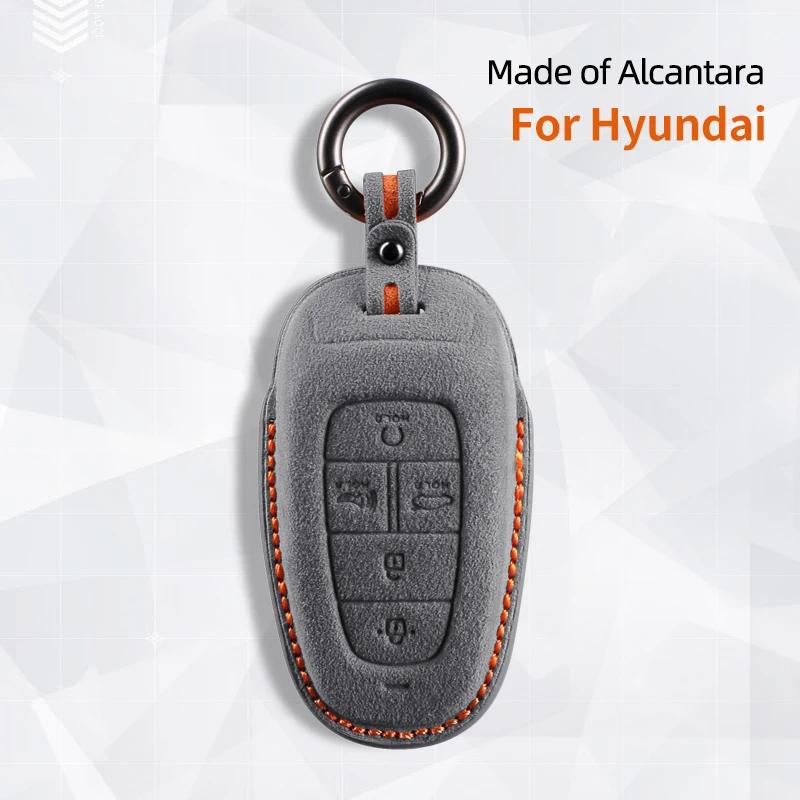 Для Hyundai Tucson Nx4 Sonata Grandeur Santa Fe Solaris Sonata Чехол-брелок из алькантары для автомобильного ключа