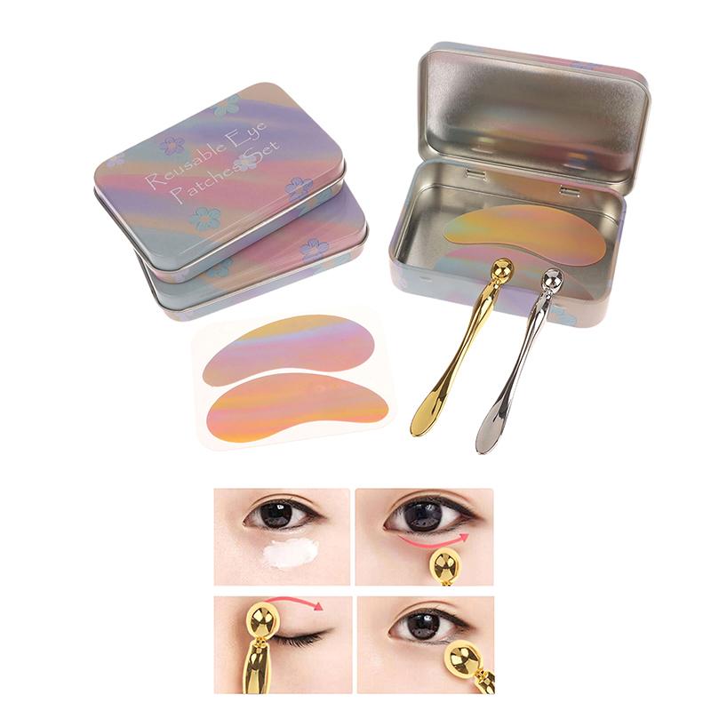 Многоразовые 1 пара патчей для глаз с массажной палочкой, силиконовые патчи для ламинирования ресниц, наращивания ресниц, гидрогелевые патчи под глаза, гелевые патчи под глаза, инструмент для макияжа