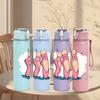 1PC Pink Ballet Shoes Line Art 750ml Color Plastic Sports Water Bottle Leakproof Flip Straw Lid Suitable for Sports Office Home Use