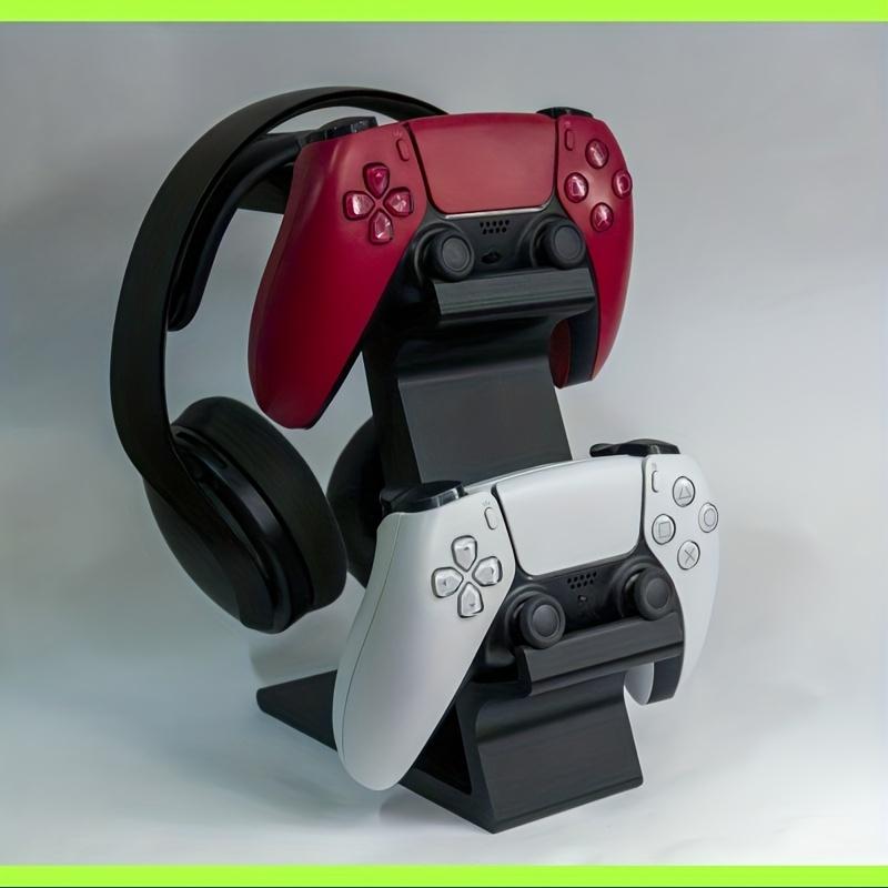 3-в-1 подставка для контроллера PS5 на стол с держателем для гарнитуры, игровой органайзер для 2 геймпадов и 1 наушников, настольная док-станция без зарядки