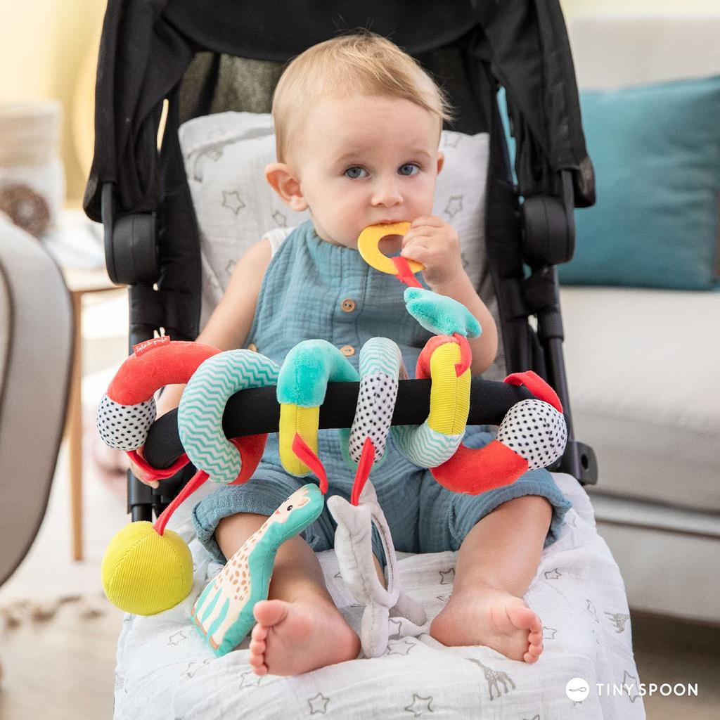 Японская коляска Vulli Buggy Sophie the Giraffe для колясок, со звуком, можно играть с 0 лет и 3 популярными детскими игрушками [Цикл прогулок]