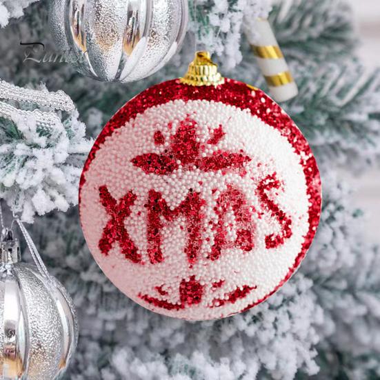 3 шт., 8 см, небьющиеся рождественские шары, украшения с ремешком, большой шар, подвесные подвески для рождественской елки, праздничное украшение, подарок на Новый год 2024