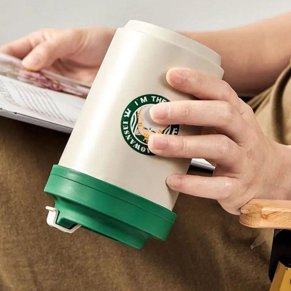 Double Layer Coffee Cup Cartoon Cat Pattan Coffee Tumbler Portable Vacuum Flasks Cup Travel