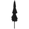 3 Layer Sun Umbrella with Aluminum Pole Black 3.5 m