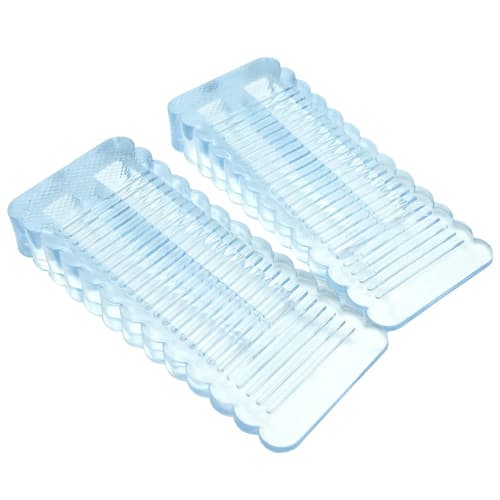 Sliding Door Lock, Door Stopper, for Sliding and Swinging Doors, Insert Type, Anti-Tamper, Simply Clamp, Clear (2-Pack)