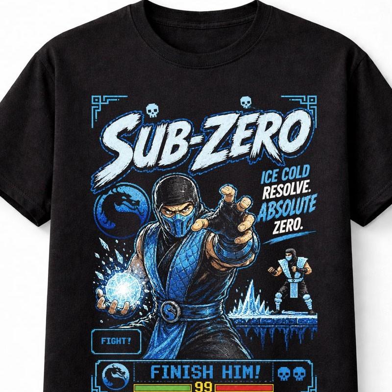 Sub Zero Mortal Kombat Retro Arcade Fighter Unisex TShirt