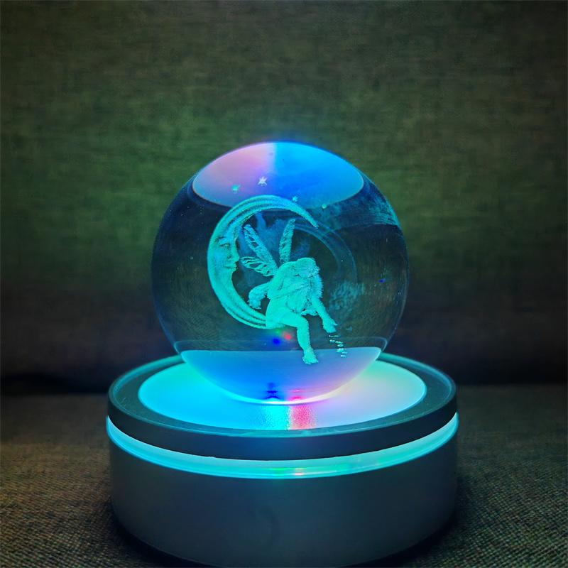 Солнечная система 3d хрустальный шар Хрустальный глобус Лазерная резка Хрустальный шар с шаровой подставкой Декоративные сферы планет Галактика Подарок на день рождения Украшения