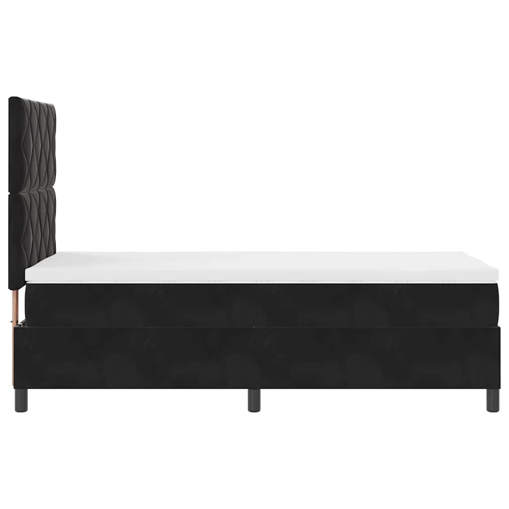 Boxspring Bed with Headboard Black 90 x 200 cm Velvet