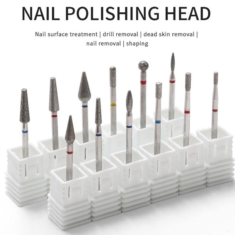 Алмазные фрезы для ногтей Очиститель кутикулы Для электрической дрели Маникюр Педикюр Полировка Инструмент для нейл-арта Салонные Домашние принадлежности