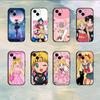 Мультяшный Чехол для Телефона S-Sailor M-Moons Для 17 16 15 14 13 12 11 Mini XS XR X 6S 6 Pro Max Plus Черный Мягкий Чехол