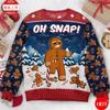 3D Cookie Gingerbread Print Sweater, Gingerbread Sweatshirt, Cookie Ugly Christmas Sweater Women Mens Funny Christmas Shirts
