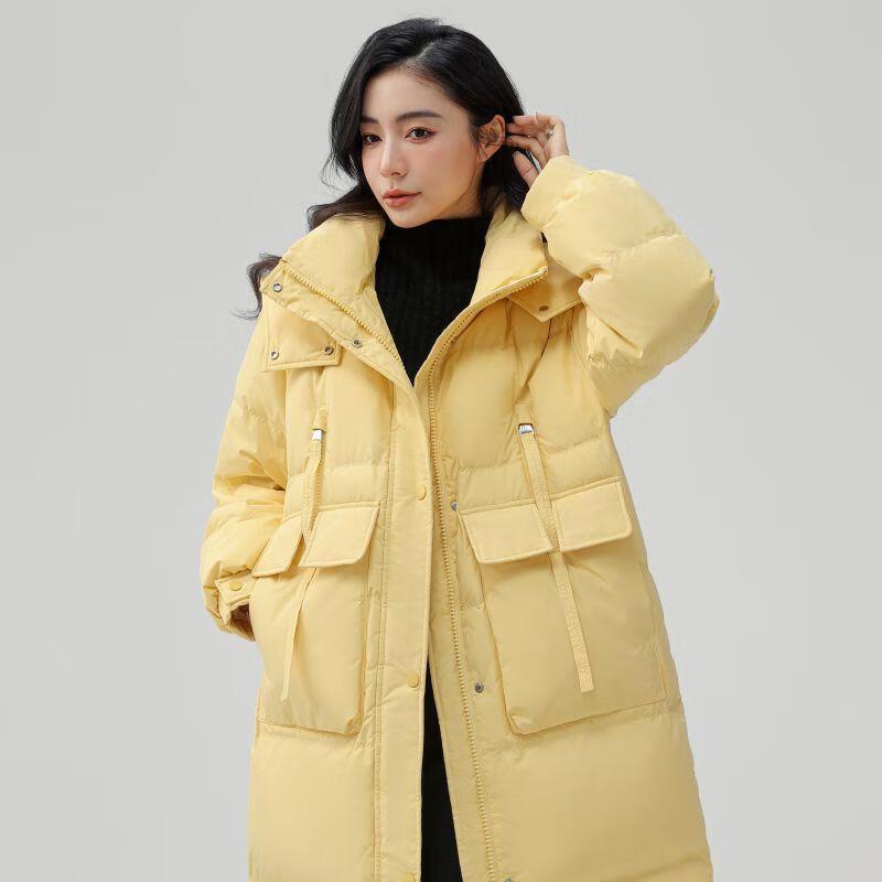 Women's Mid-Length Hooded Thick Winter Down Jacket