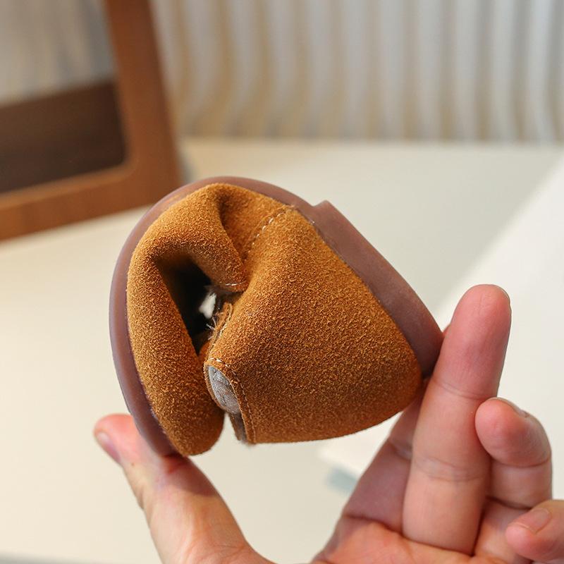 Детские туфли Boken с мягкой кожаной обивкой, зимняя новая повседневная детская обувь, туфли-бобы для девочек, обувь для мальчиков