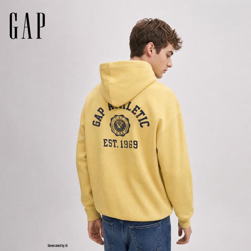 Gap Унисекс худи с принтом-значком из French Terry