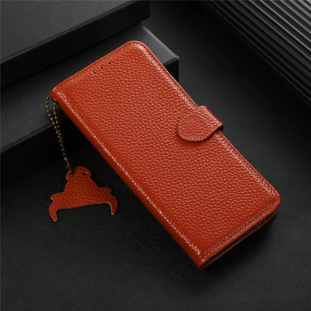 Оригинальный кожаный чехол-книжка с текстурой личи для Samsung Galaxy S25 Ultrr Plus S24 S23 FE A06 A16 A55 A35 25 15 Роскошная деловая обложка