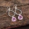 Natural Morganite Gemstone 925 Sterling Silver Jewelry Handmade Earrings 1.90" EE-19-11