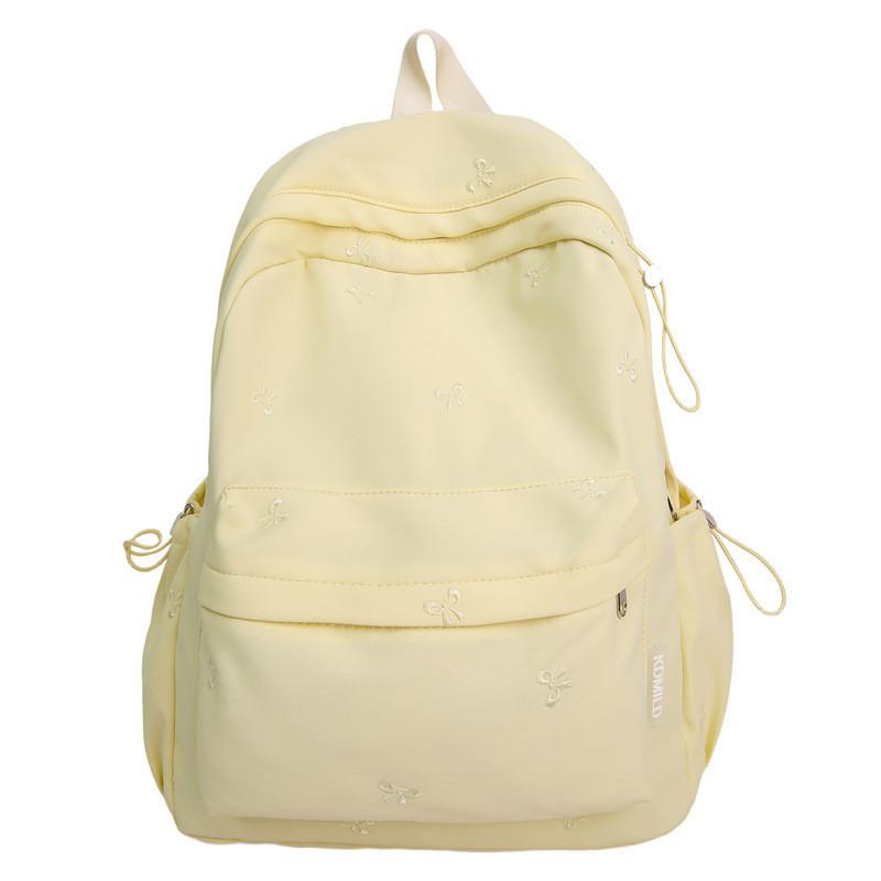 Modern Korea Pastel Butterfly Bow Printed Backpack With Nylon Material For School And Daily Use
