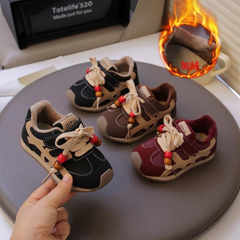 Мальчики флисовые кроссовки зима новые 1-3-6 лет дети две хлопковые туфли Форрест Гамп детский сад детский теплые туфли