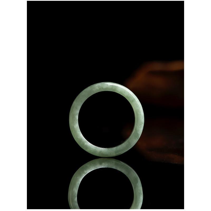 Кольцо из натурального жадеита А-класса (бобовый жадеит), набор парных колец для мужчин и женщин, кольцо для пальца из жадеита, ювелирное изделие