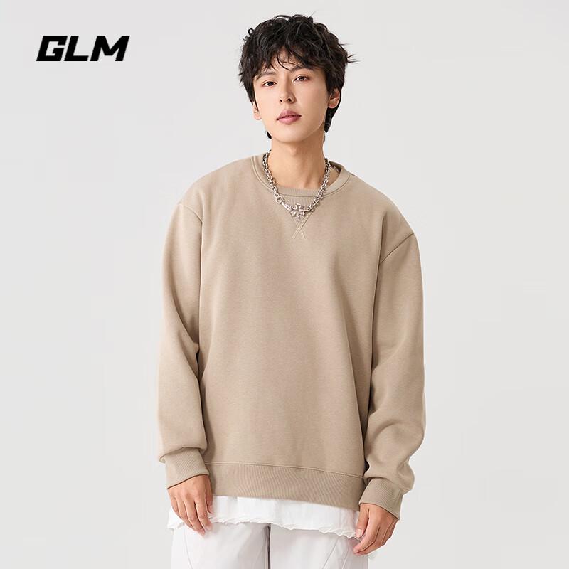 GLM Men's Loose Fit Crewneck Letter Print Sweatshirt