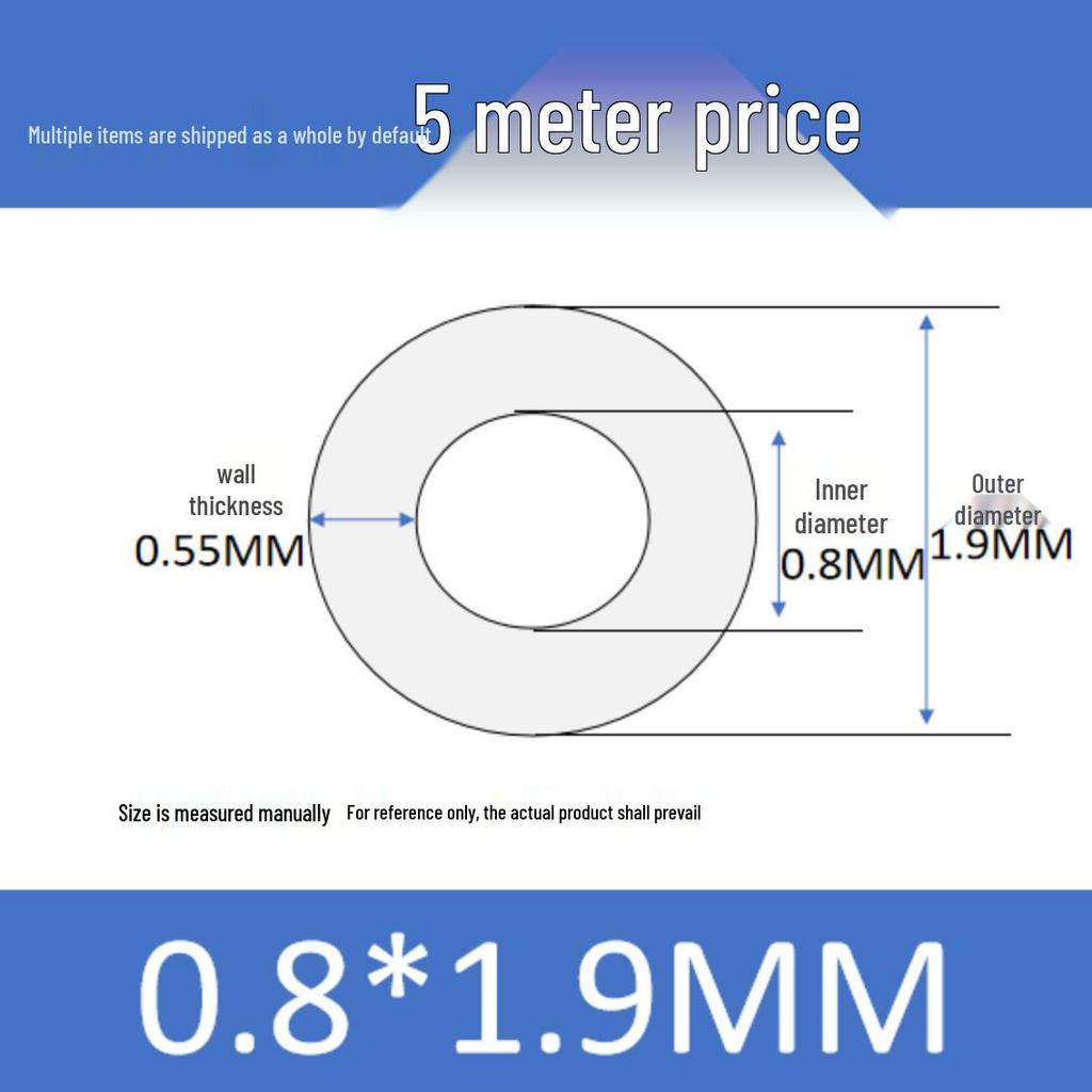 Маленькая высокотемпературная пищевая силиконовая трубка - Внутренний диаметр 0,3-1