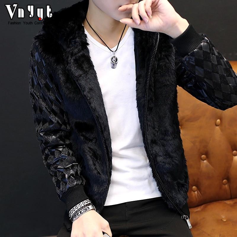 Мужская короткая кожаная куртка с мехом Неосновная шуба