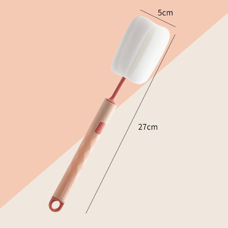 Сменная пластиковая губка для чашек с длинной ручкой для очистки щетки для стеклянных бутылок без тупиков