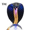 Gothic Desktop Ornament Snake Shaped Desk Lamp, Resin LED Table Light with RGB Color Gaming Room Accessories Changing, Faux Crystal Ball Lamp