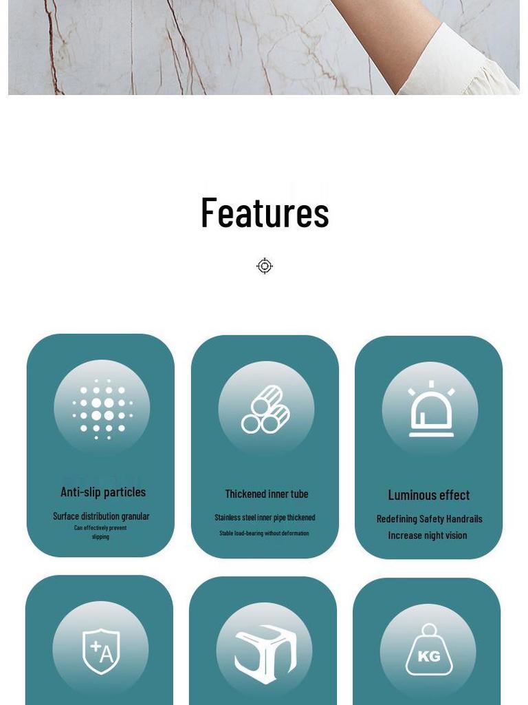 Поручень из нержавеющей стали для безопасности в ванной - Идеально для инвалидов и пожилых людей