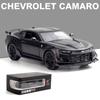 Diecast 1:24 Chevrolet Camaro Alloy Sports Car Model Sound and Light Pull Back Metal Vehicle Model Toys for Children Boy Gifts