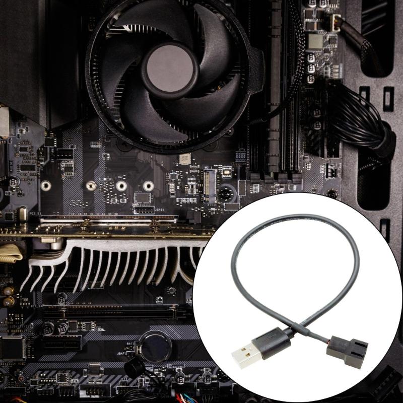 Многофункциональный USB-кабель для 4-контактного вентилятора, USB-штекер на 3/4-контактный вентилятор, плетеный адаптер питания для вентилятора охлаждения ПК