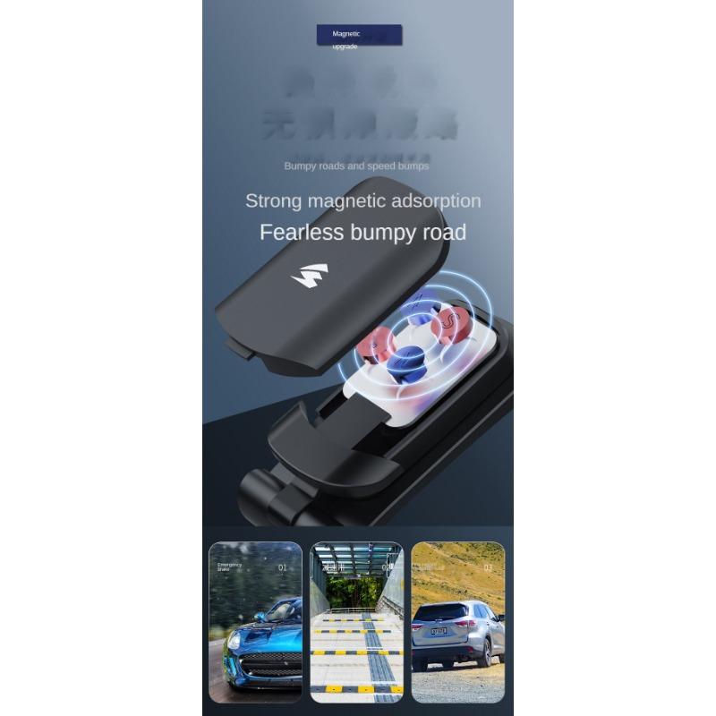 Magnetic HUD Car Phone Holder Mini Compact Automobile Instrument Panel Special Mute Bracket Magnetic Bracket