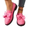 New Versatile Flat Bottom Women's Shoes From England Solid Color Bow Thick Heel Le Fu Women's Shoes Size 35-42 In Five Colors