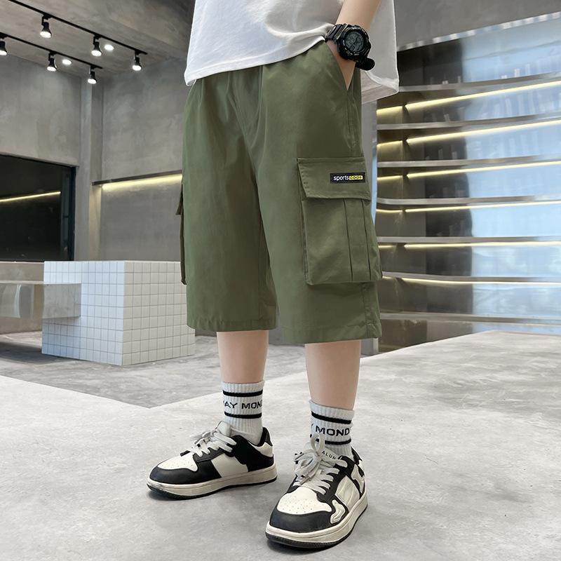 Шорты для мальчиков, летние детские комбинезоны, шорты, тонкие, средние и большие детские шорты, повседневные брюки из чистого хлопка