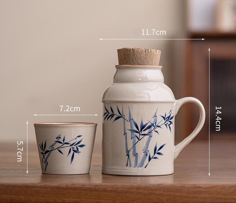 Керамические кружки с пробковой пробкой термосы с ручкой бутылка для воды большой емкости изолированная чашка для горячего чая кофе классическая посуда для напитков