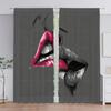 2 Panels 3D Digital Print Lovely Pink Red Glitter Eyelashes Eyes Rose Lips Girl Bedroom Thin Drapes Princess Living Room Window