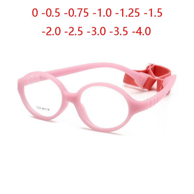 Safety Silicone Blue Light Blocking Prescription Eyeglasses Children Boy Girls Computer Kid Optical Glasses 0 -0.5 -0.75 To -4.0