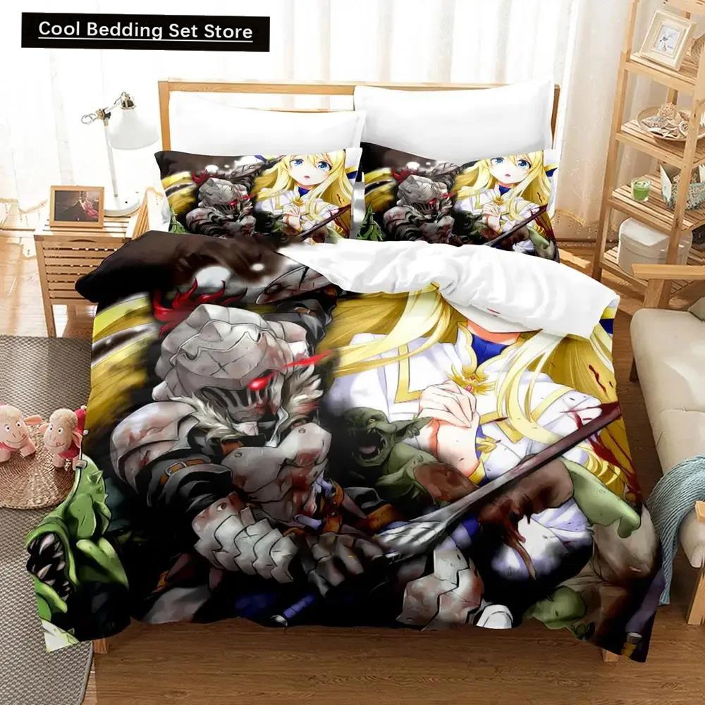 Comforter 3D Anime Goblin Slayer Bedding Set Bed Set Comforter King Queen Size Boys Adult Bedding Set