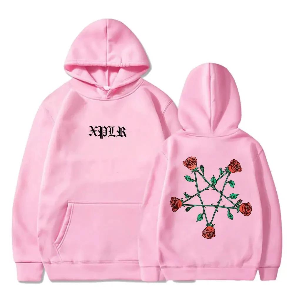 Autumn And winter XPLR Sam And Colby five-pointed Star Rose sweatshirt Couples Merch Street men's and women's hooded sweatshirt