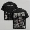 Jujutsu Kaisen Касимо Хадзимэ Футболка Винтажная Стиранная Футболка для Мужчин Унисекс Одежда Повседневная С Коротким Рукавом Хлопковые Футболки Топы